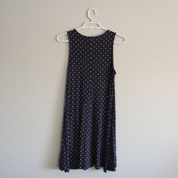 Old Navy Women's MP Blue Polka Dot Sleeveless Midi Length Casual Stretch Dress - Picture 2 of 9